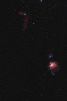 Orionnebel M42, Runningman NGC1978, Pferdekopfnebel IC 434/B33 und der Flamennebel NGC 2024, mit 200mm Canon f4L,EOS 350Da