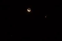 Mond;Venus;Saturn;aschgraues Mondlicht