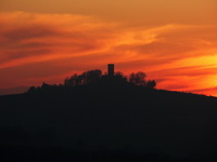 Burg Steinsberg im Abendrot