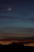 Steinsberg;Abendrot;junger Mond;Pentax ist DL2;