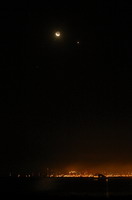Mond mit Venus, Regulus und Saturn über St Tropez