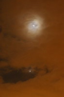 Mond über Venus und Regulus