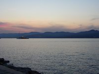 Bucht Saint Tropez bei Sonnenuntergang